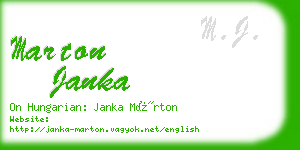 marton janka business card